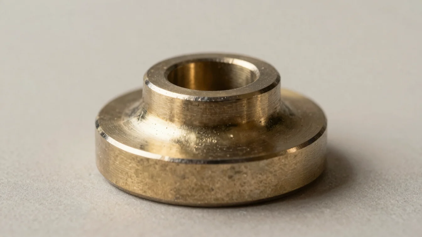 Macro studio close view of a base metal component with a precious